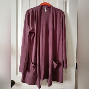 Zenana maroon shawl collar cardigan